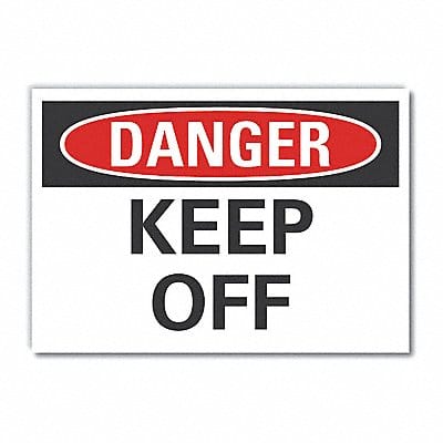 Keep Off Danger Label 5inx7in Polyester