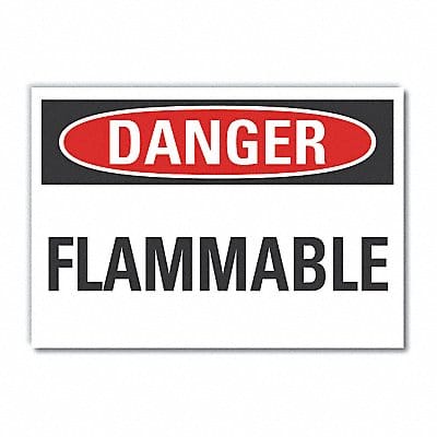 Flammable Mtrl Danger Lbl 7x10in Polyest