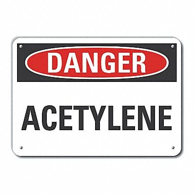 Rflct Acetylene Danger Sign 10x14in Alum