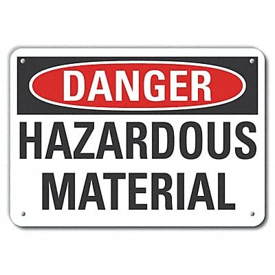 Alum Hazardous Mtrl Danger Sign 10x14in