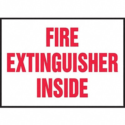 Sign Fire Extinguisher Inside 3-1/2 x5