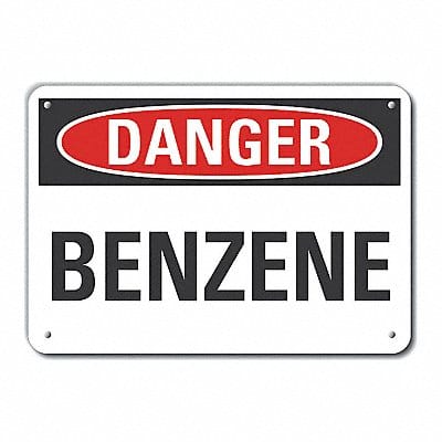 Alum Benzene Danger Sign 10x14in Alum