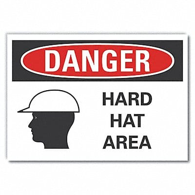 Hard Hat Danger Lbl 10inx14in Polyester