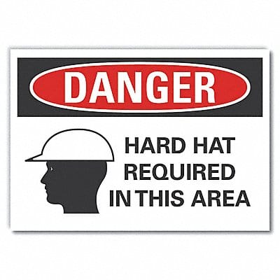 Hard Hat Danger Lbl 10inx14in Polyester