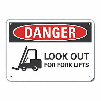 Lift Truck Trfc Danger Sign 10x14in Alum