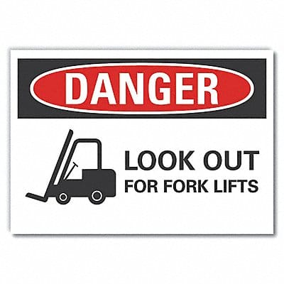 Lift Trck Trfc Danger Rflct Lbl 5x7in