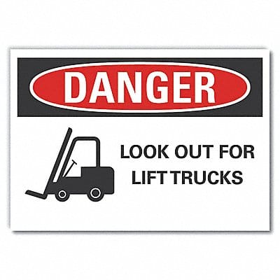 Lift Truck Traffic Danger Lbl 7x10in