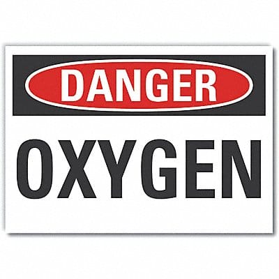 Oxygen Danger Label 7inx10in Polyester