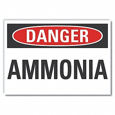 Ammonia Danger Labl 10inx14in Polyester