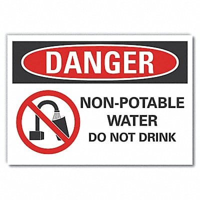 Potable Water Danger Lbl 3.5x5in Polyest