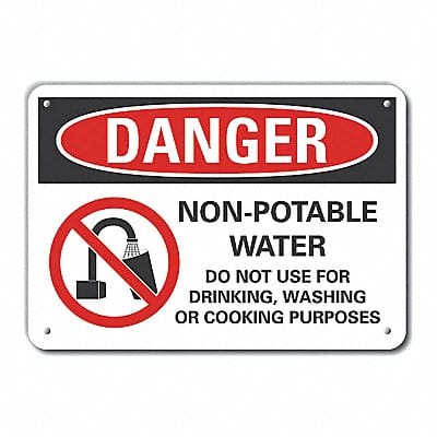 Rflct Potable Water Danger Sign 7x10in