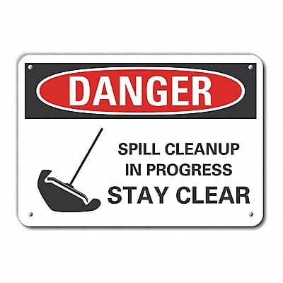 Alum Spill Control Danger Sign 7x10in