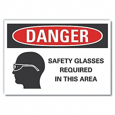 Eye Danger Label 7inx10in Polyester