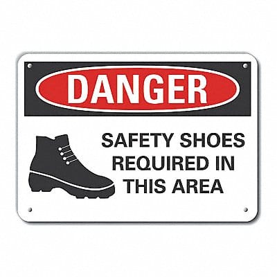 Rflct Foot Danger Sign 7x10in Aluminum