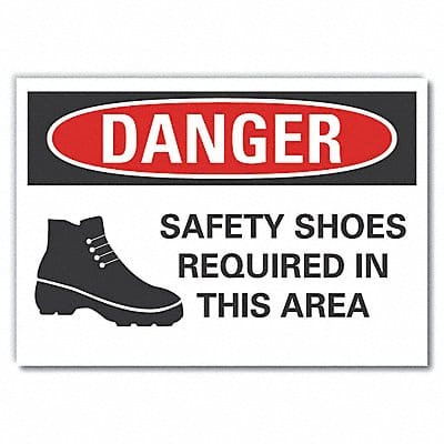 Foot Danger Rflct Label 7 in x 10 in