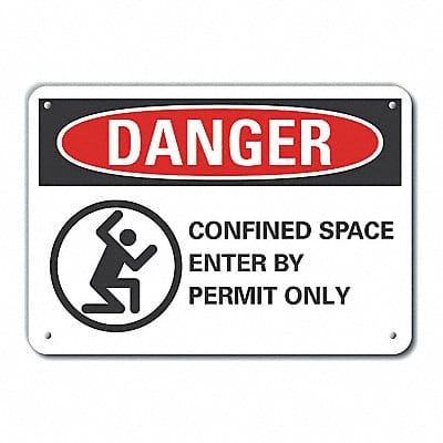 Rflctv Confined Space DangerSign 10x14in