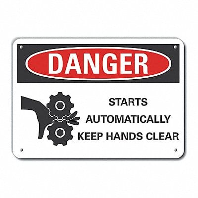 Hands Clear Danger Sign 10inx14in Alum