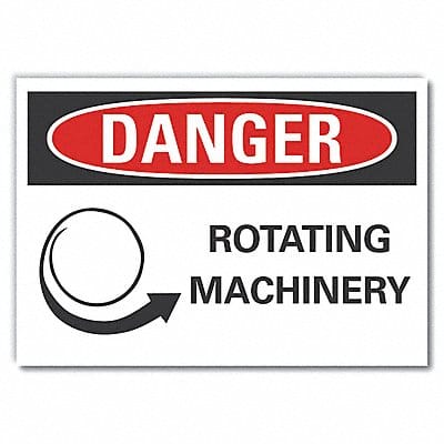 Rotating Mach Danger Lbl 7x10in Polyest