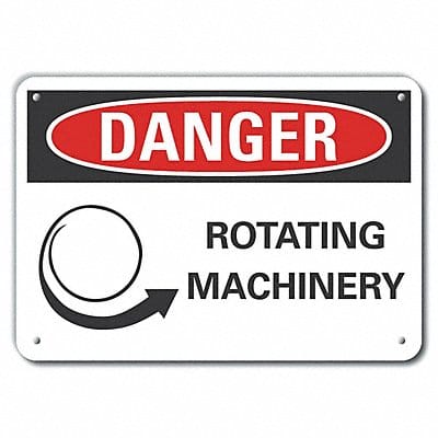 Rflctv Rotating Mach Danger Sign 10x14in