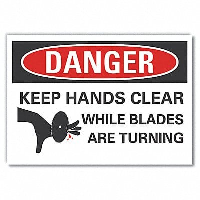 Keep Hands Clear Danger Lbl 7x10in