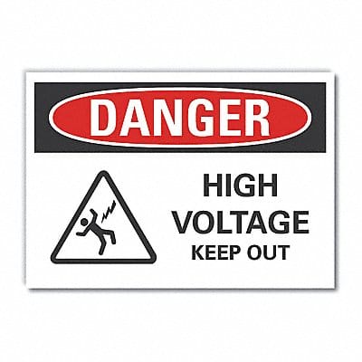 High Voltage Danger labl 5inx7in Polyest