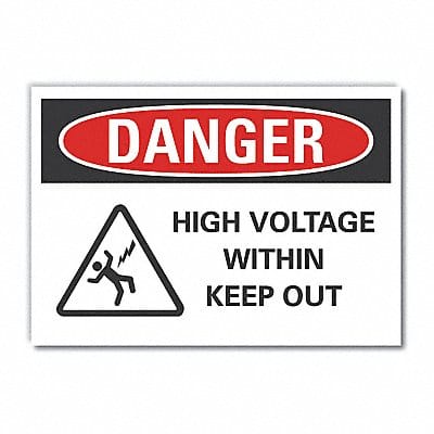 High Voltage Danger Label 7x10in Polyest