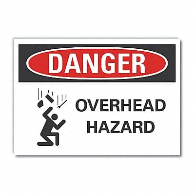 Overhead Hazard Danger Lbl 3.5x5in