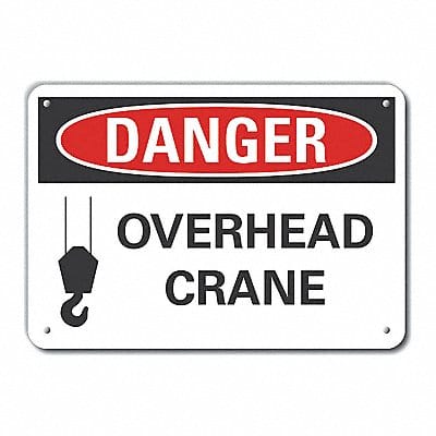 Crane  Hoists Danger Sign 10x14in Alum