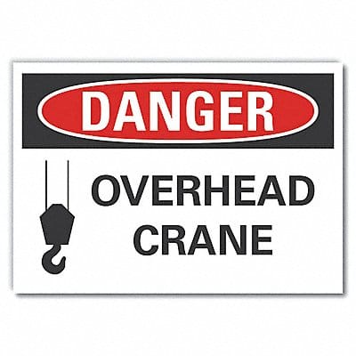 Crane Hoists Danger Lbl 3.5x5in Polyest