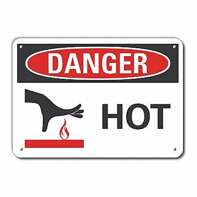 Hot Danger Sign 10inx14in Aluminum