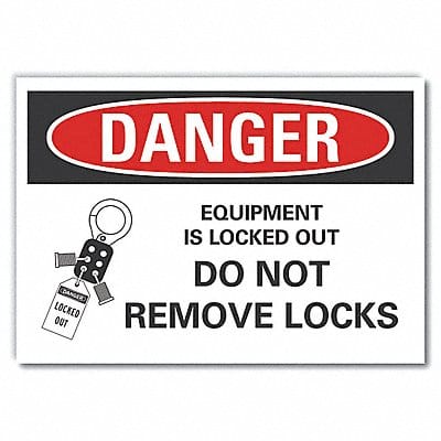 Lockout Tagout Danger Lbl 5x7in Polyest