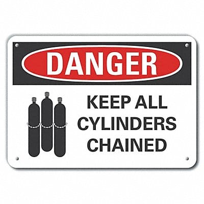 Danger Sign 7 in x 10 in Aluminum