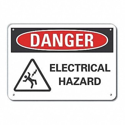 Alum Electrcl Hazard Danger Sign 10x14in