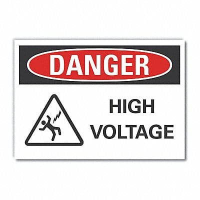 High Voltage Danger Labl 3.5x5in Polyest