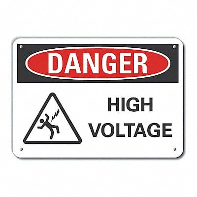 Rflct High Voltage Danger Sign 7x10in