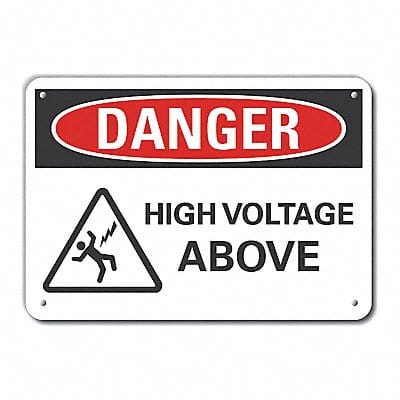 Rflct High Voltage Danger Sign 7x10in