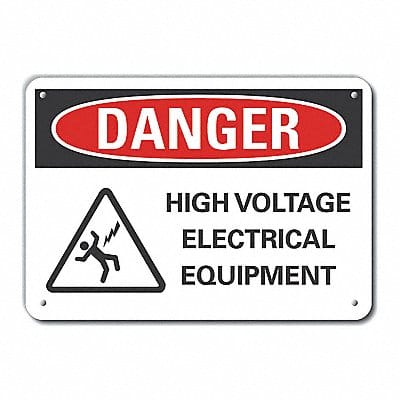 Rflct High Voltage Danger Sign 7x10in