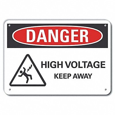 Rflct High Voltage Danger Sign 7x10in