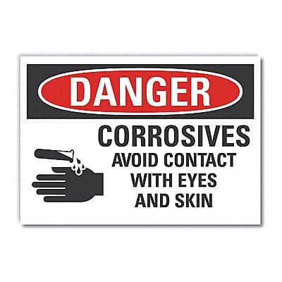 Corrosive Mtrl Danger Lbl 7x10in