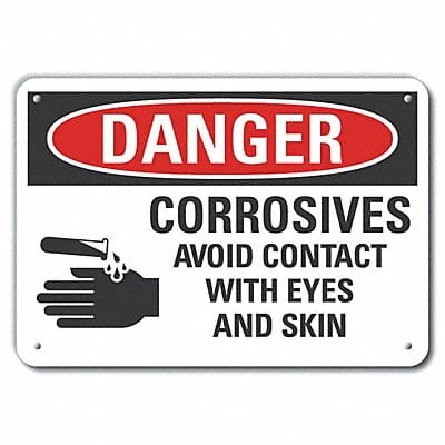 Rflct Corrosive Mtrl Danger Sign 10x14in