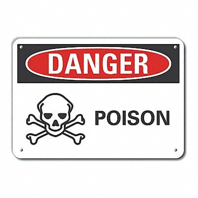 Rflct Poison Danger Sign 7x10in Alum