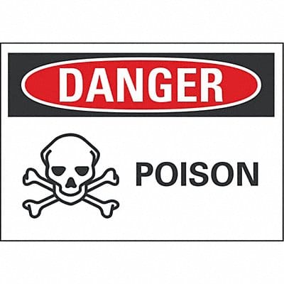 Poison Danger Rflct Label 5 in x 7 in