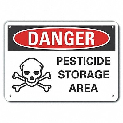 Rflct Pesticide Danger Sign 7x10in Alum