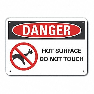 Rflctv Hot Surface Danger Sign 10x14in