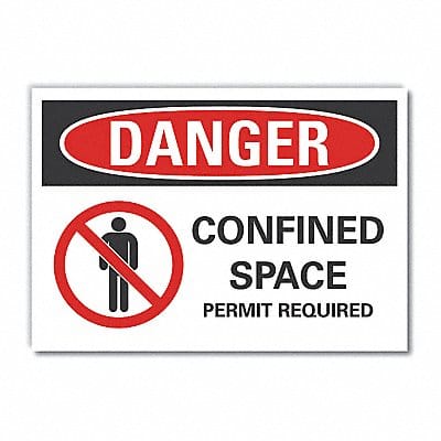 Confined Space Danger Labl 5x7in Polyest