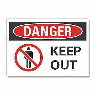 Keep Out Danger Label 3.5x5in Polyester