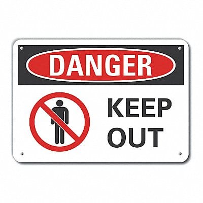 Rflct Keep Out Danger Sign 7x10in Alum