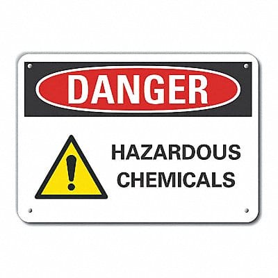 Rflct Hzrdous Chem Danger Sign 7x10in