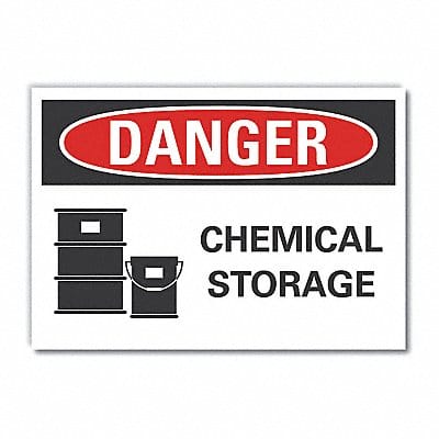 Chemicals Danger Rflct Label 7inx10in