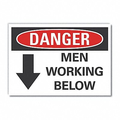 Men Working Danger Rflct Lbl 7inx10in